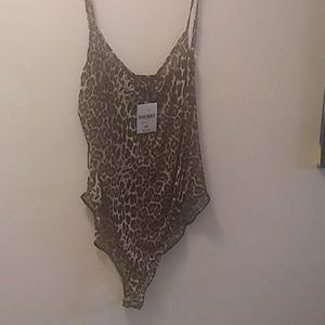 Sheer animal print bodysuit